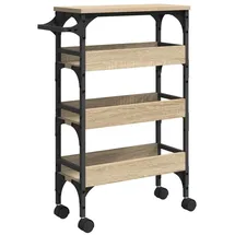 vidaXL Küchentrolley Sonoma-Eiche 53 x 20 x 76 cm Holzwerkstoff