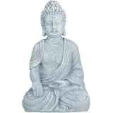 Relaxdays Buddha Figur sitzend 40 cm grau