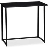 Relaxdays Schreibtisch schwarz rechteckig, 4-Fuß-Gestell schwarz 80,0 x 45,0 cm