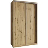 masseno Schwebetürenschrank Nisse 120 x 205 x 60 cm Braun