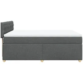 vidaXL Boxspringbett 140 x 200 cm Dunkelgrau