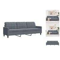 vidaXL 3-Sitzer-Sofa Dunkelgrau 210 cm Samt