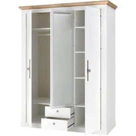 OTTO home Schlafzimmer-Set OTTO HOME "Westminster", weiß, B/H: 140cm x 200cm, Schlafzimmermöbel-Sets, beinhaltet 1 Bett, Kleiderschrank 3-türig und 1 Wandpaneel