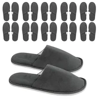 ZXBBTZ 12 Paar Hotelslipper Luxus 7mm Dicke Rutschfester Korallenvlies Gästehausschuhe Einweg Hausschuhe für Hotel Spa Sauna Reise Gästepantoffel Guest Slippers Hochwertig Hausschuhe Besucher Set - Medium