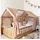 lilimaus Hausbett Himmel mit Gold Applikation [in 12 Farben] Betthimmel Hausbett aus 100% Baumwolle Musselin - Stoffhimmel für Hausbett Deko Mädchen & Jungen - Himmel für Hausbett Kinderbett Vorhang
