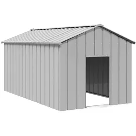vidaXL Hundehütte mit Dach 114 x 202 x 101 cm Stahl Grau