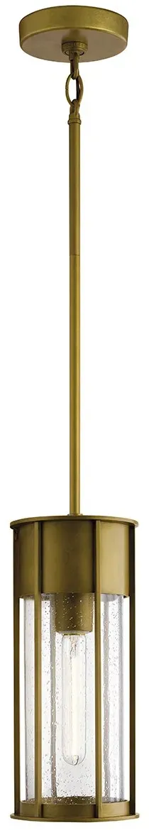 Elstead Lighting Camillo Außenpendelleuchte 1-flammig in Painted Natural Brass mit Saatglas