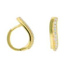 Paar Creolen ADELIA ́S "Damen Goldschmuck", gold, Ohrringe, Damen, Damen, Gelbgold 585, mit Zirkonia Goldschmuck für Damen