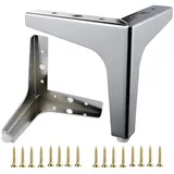 OKWISH Möbelfuß 4 Stück Metall Möbelbeine Möbelfüße Sofa Beine Möbelfüsse Schrankfüße, (Dreieck Belastbar Bis 800 KG Mit Schrauben, 4-St., Dreieck Höhe 17 cm Tischbeine Möbel Füße Fuß), DIY Ersatz Schrank Sofa Couch Stuhl TV-Schränke Schubladen Nachttisch silberfarben 17 cm
