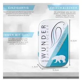 Wunder Zahnstocher mit Geschmack - Metalldose - Eisbonbon