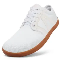 RUOMU Unisex Barfußschuhe Knit Barfuss Schuhe - Herren Damen Minimalistische Weit Barfussschuhe, Breiter Zehenbox Barfuß Sneaker, Weiß, Gr.47 - 47 EU Weit