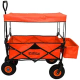 TRUTZHOLM Bollerwagen Bollerwagen faltbar mit Dach, Vollgummi-Räder, Hecktasche orange