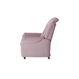 Polstermöbel Oelsa Fernsehsessel Andorra Mikrofaser 87 x 108 x 110 cm Rosa/Pink mit Rollen