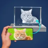 LOOXIS 3D Glasfoto - Ihr Foto in 3D in Glas gelasert - Fotogeschenk (mit Standard Leuchtsockel, L Querformat)