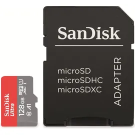 SanDisk Ultra microSD + SD-Adapter UHS-I U1 A1 100 MB/s 128 GB