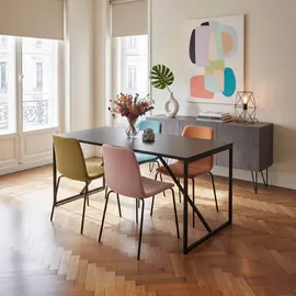 Oviala Rechteckiger Esstisch für 4 Personen aus schwarzem Stahl