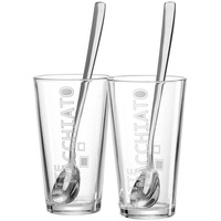 Ritzenhoff & Breker Latte-Macchiato-Glas Lena Latte Macchiato Gläser + Löffel 350 ml, Glas weiß