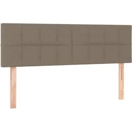 vidaXL Boxspringbett mit Matratze & LED Taupe 140x200 cm Stoff
