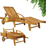 CASARIA Tami Sun Sonnenliege 195,5 x 69 x 30 cm Akazienholz klappbar