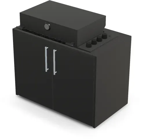 Brabura Box-Q 4-Brenner schwarz | Neuestes Edelstahlmodell - Basalt Schwarz / Anthrazit / Silberner Griff