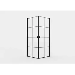 Marwell Glasdusche, BxHxT: 90 x 200 x 90 cm - schwarz