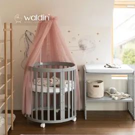 Waldin Babybett OWAL Kinderbett 7in1 mit Matratze, mitwachsendes Kinder-Bett
