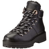 Tommy Hilfiger Damen Leather Outdoor Flat Boot FW0FW06725 Niedrige Stiefel, Schwarz (Black), 38