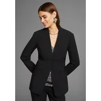 hechter paris Longblazer HECHTER PARIS, Damen, Gr. 38, schwarz, Obermaterial: 90% Polyester, 10% Elasthan. Futter: 100% Polyester, feminin, figurumspielend, Blazer, mit einem Knopf - NEUE KOLLEKTION