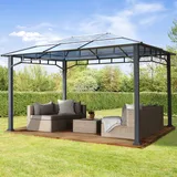 TOOLPORT Gartenpavillon Sunset Deluxe 3 x 4 m inkl. Seitenteile loft grey