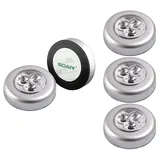 SOAIY 5er-Set Stick&Push LED Touch Lampe Nachtlicht Leuchten Batteriebetrieben selbstklebend Küchenlampen Schrankleuchten Unterbauleuchte Klebeleuchte für Schränke Küche Vitrine
