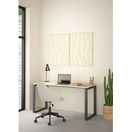 Home Affaire Schreibtisch HOME AFFAIRE "Sign Arbeitstisch, Sekretär, Bürotisch", grau (jackson hickory, matt grau), B:150cm H:75,6cm T:60cm, Tische, Schreibtisch, Cleanes Design, Metallbeine, Breite 120 oder 150 cm