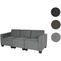 Modular 3-Sitzer Sofa Couch Lyon, Stoff/Textil ~ grau