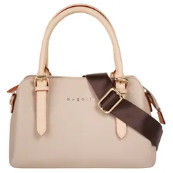 Henkeltasche BUGATTI "ELLA", Damen, Gr. B/H/T: 22cm x 17cm x 7cm onesize, beige, Kunstfaser, unifarben, Taschen
