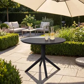 CLP Gartentisch Ø 105 x 74 cm Schwarz