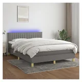 vidaXL Boxspringbett 140 x 200 cm Dunkelgrau
