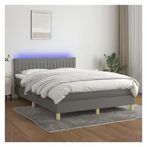 vidaXL Boxspringbett 140 x 200 cm Dunkelgrau