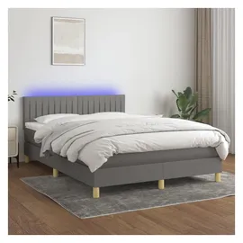 vidaXL Boxspringbett 140 x 200 cm Dunkelgrau