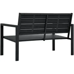 vidaXL Gartenbank 120 cm HDPE Schwarz Holz-Optik
