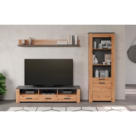 Home Affaire TV-Wand »Ambres«, (3 St.), Kleines, modernes TV-SET, Echtholzoptik, Breite ca. 268 cm, matt, braun