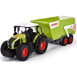 Dickie Toys Spielzeug-Traktor CLAAS mit Anhänger, mit Licht und Sound grün