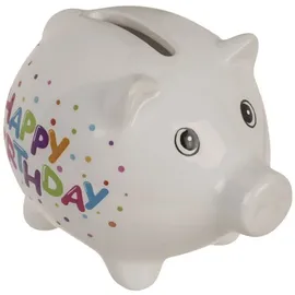 Out of the Blue Sparschwein "Happy Birthday", ca. 8,8 cm,