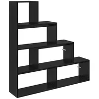 VidaXL Bücherregal 143,5 x 143,5 x 29 cm Schwarz