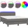 vidaXL Boxspringbett mit Matratze & LED Grau 140x190 cm Kunstleder