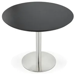 Kadima Design Robuster Runder Esstisch Ø 90 cm, Stahlgestell, Zeitlos, Schwarz
