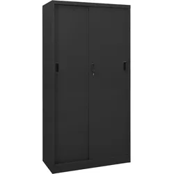 Büroschrank mit Schiebetür Anthrazit 90x40x180 cm Stahl