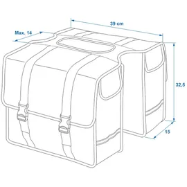 PRO PLUS Fahrradtasche doppelt 40L schwarz