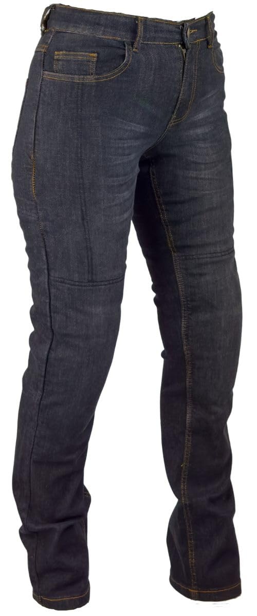 Roleff Racewear Motorradhose Kevlar Jeans für Damen, Schwarz, Größe 35
