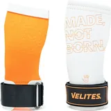 Velites Quad Pro Orange I Professionelle Grips für Cross-Training oder Gymnastik, geeignet für Jede Oberfläche, Verwendung mit Magnesium, Handgelenkbandagen aus Stoff,