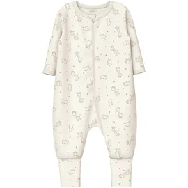 NAME IT 2er-Pack Schlafoveralls mit Klappfuß Giraffen, beige | natur, 92