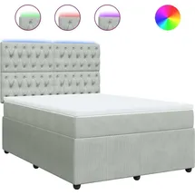 vidaXL Boxspringbett 140 x 200 cm Hellgrau